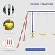 preview thumbnail 4 of 7, Outsunny Outdoor Swing Set for Backyard with 2-Person Swing and 2 Swings, Playground Equipment Outdoor Playset