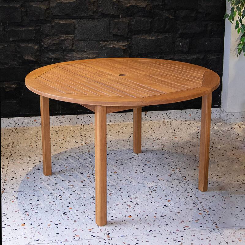 Cambridge Casual Zephyr 5-piece Teak Patio Dining Set with Round Dining Table