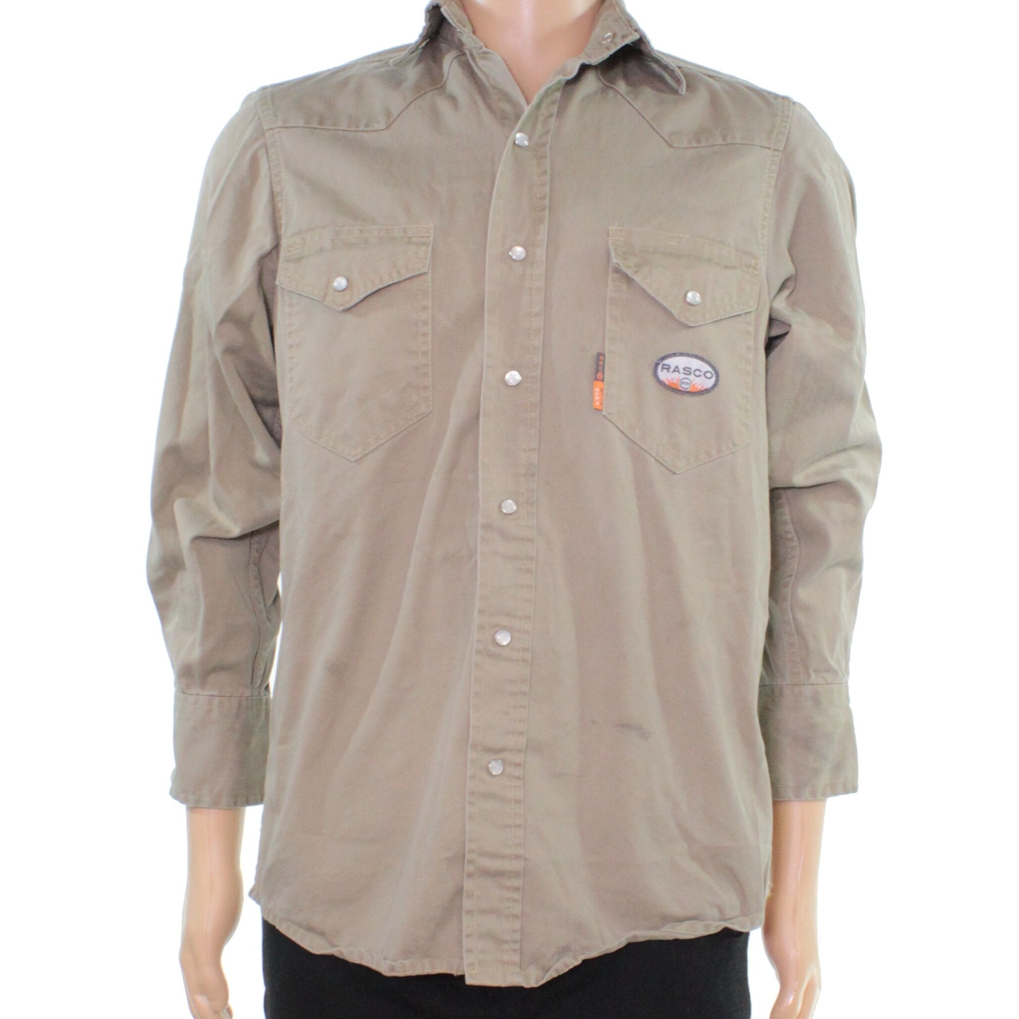 Shop Rasco Fr Mens Shirt Beige Size Small S Work Pocket Western