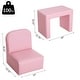 preview thumbnail 14 of 12, Qaba 2-in-1 Multifunctional Convertible Kids Table and Chair Set