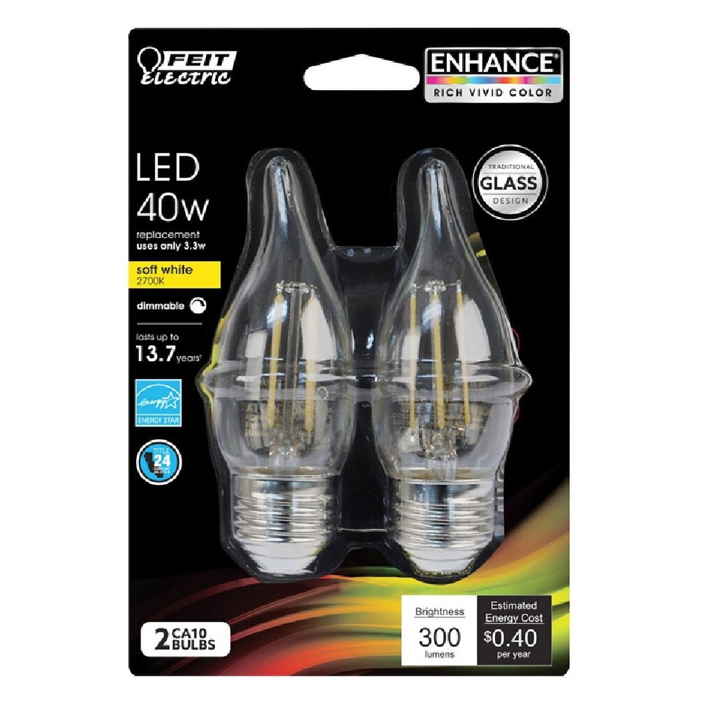 Shop Feit Electric Efc40927cafl2rp Enhance Dimmable Decorative Led Bulb On Sale Overstock 27757434