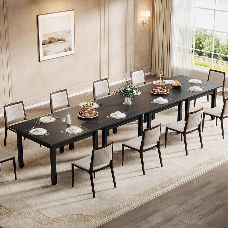 Square Wood Dining Table, Farmhouse Kitchen Table for Living/Dining Room