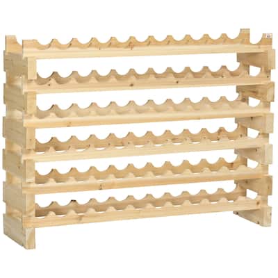 Stackable Wine Rack, Modular Storage Shelves, 72-Bottle Holder, Freestanding Display Rack