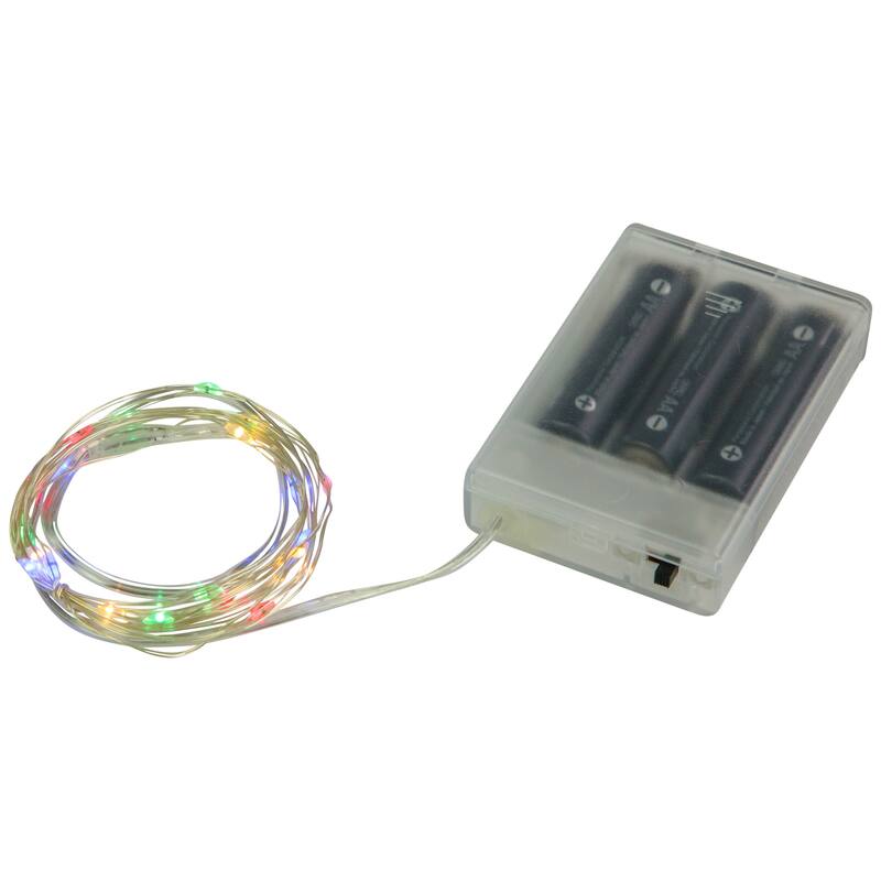 20 B/O Multi-color LED Micro Fairy Lights - 6ft, Copper Wire