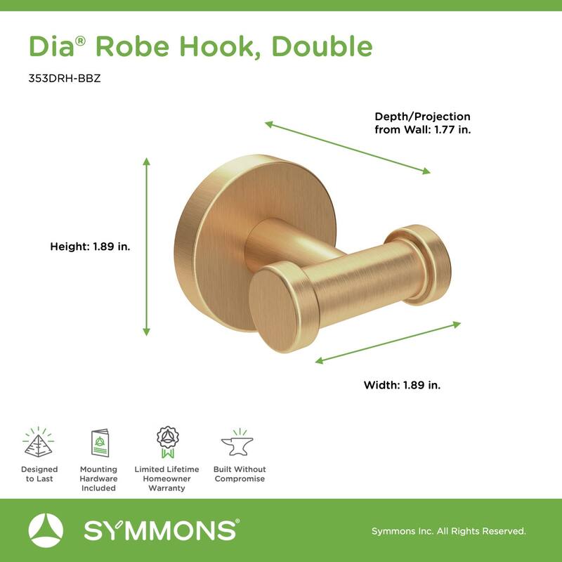 Symmons Dia Double Robe Hook