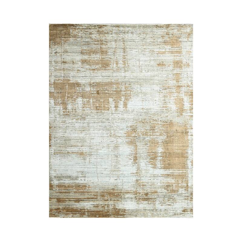 Hand Knotted Oushak 100% Wool Modern Oriental Area Rug Gray, Beige - 7' 7'' x 9' 11''