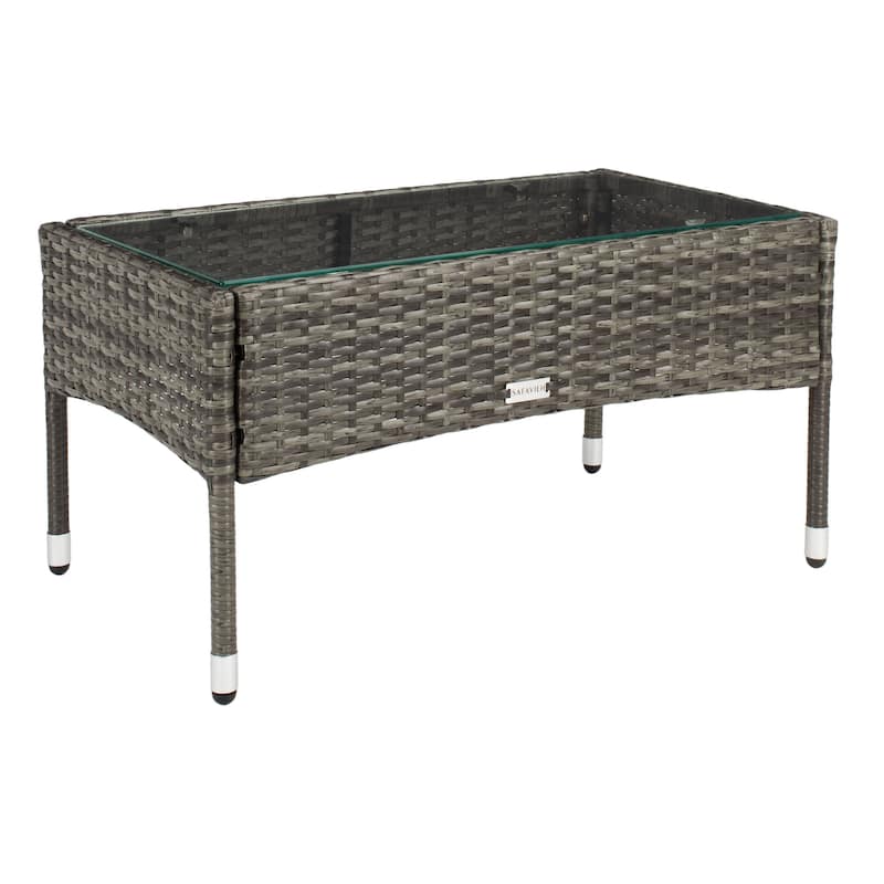 SAFAVIEH Outdoor Amiyah 4-Piece Conversation Patio Set - 42W x 33D x 23H