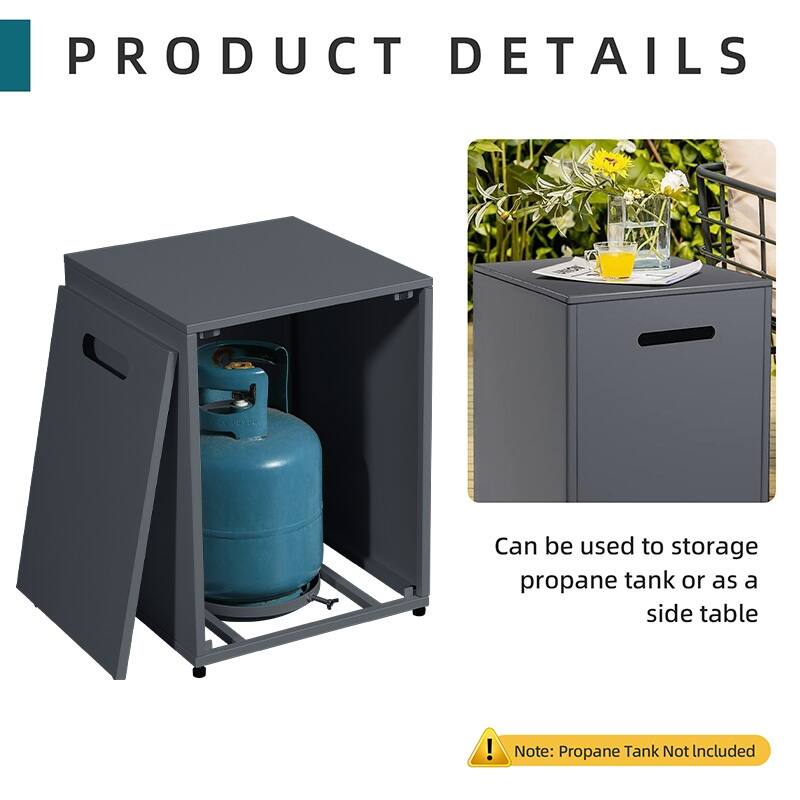 UPHA 42 Inch Outdoor Propane Fire Pit Table, 50,000 BTU Iron Rectangular Gas Fire Pits for Outside with Tank Cover and Lid