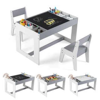 Costway Multifunctional Kids Table & 2 Chairs Set with Removable - See Details