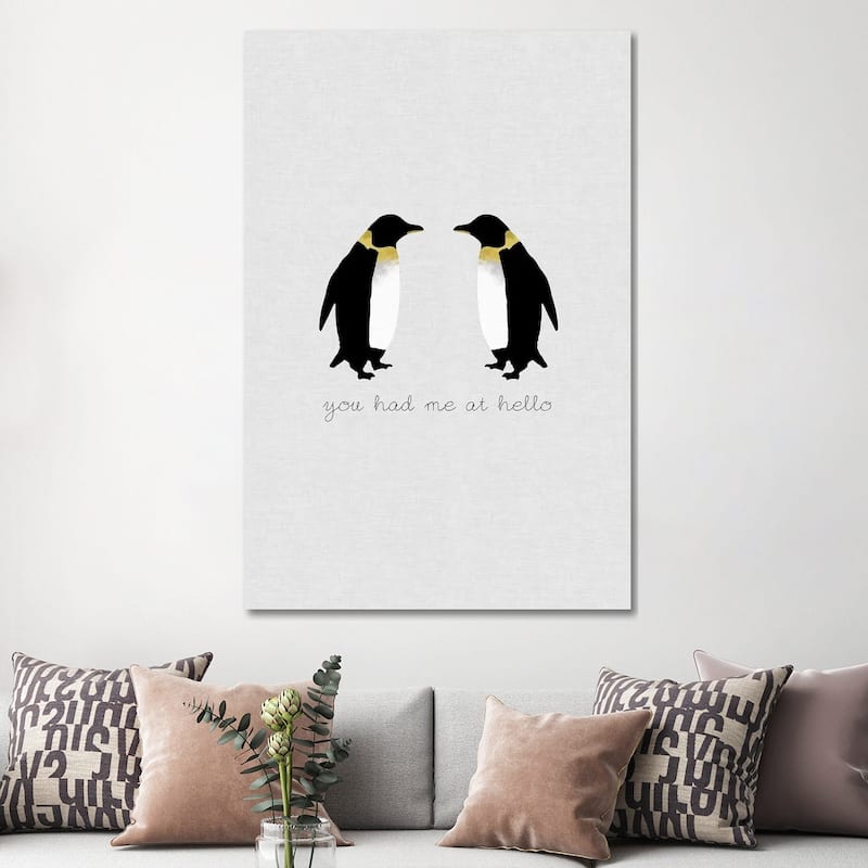 iCanvas "You Had Me Penguins" by Orara Studio Canvas Print