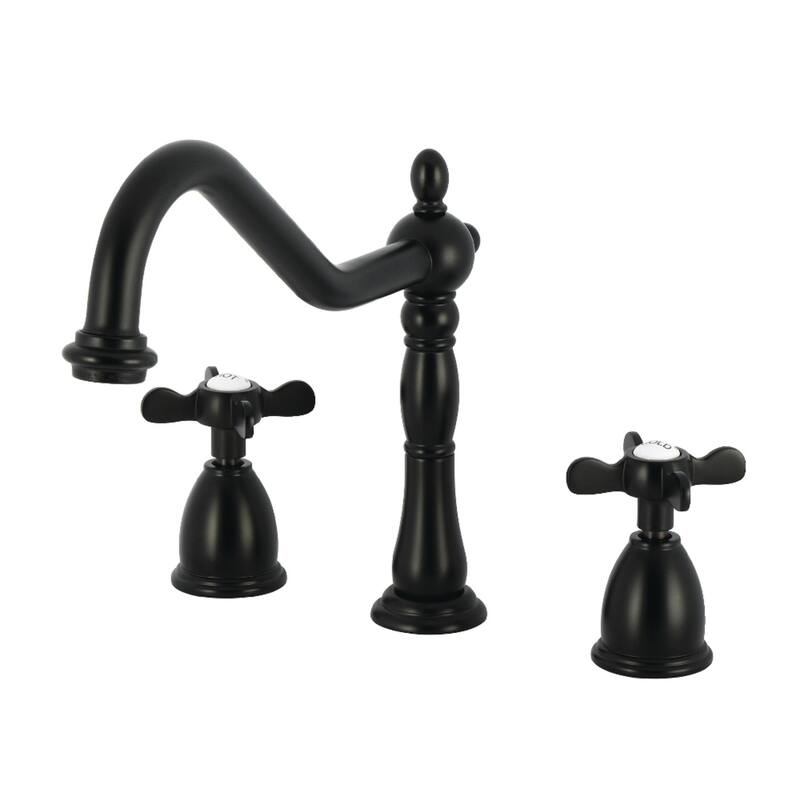 Kingston Brass Essex Double-Handle Wall-Mount Pre-Rinse Bridge Kitchen Faucet - Matte Black
