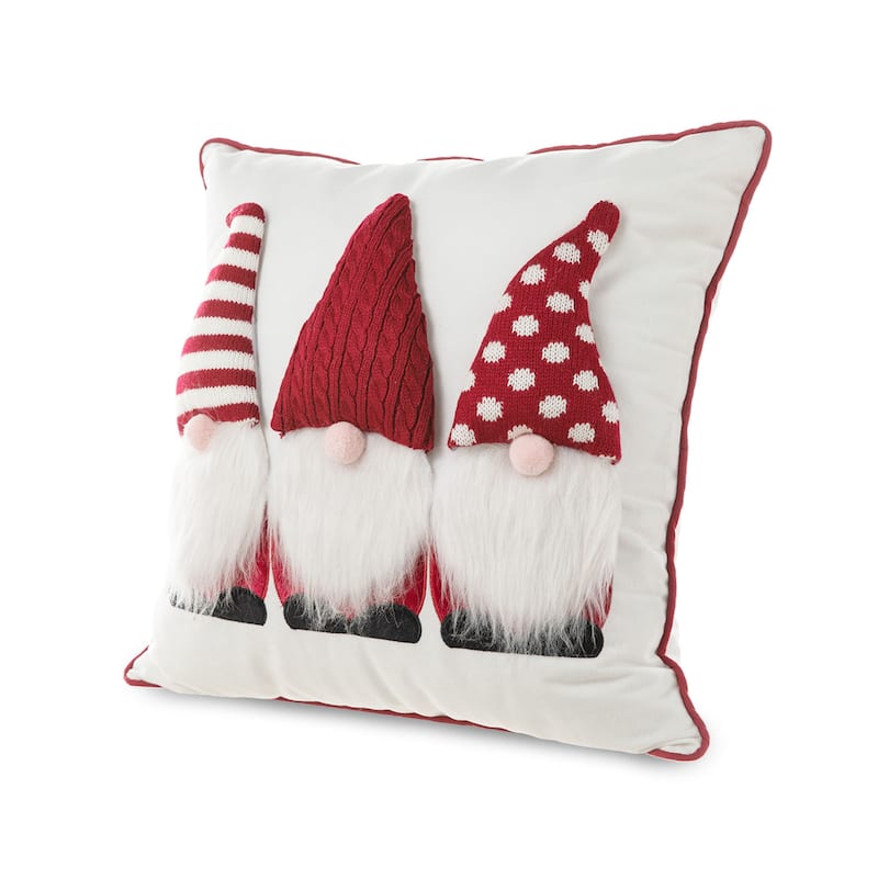 Glitzhome 18"L 3D Heavy Knitted Gnome Christmas Throw Pillow for Sofa Couch Bed