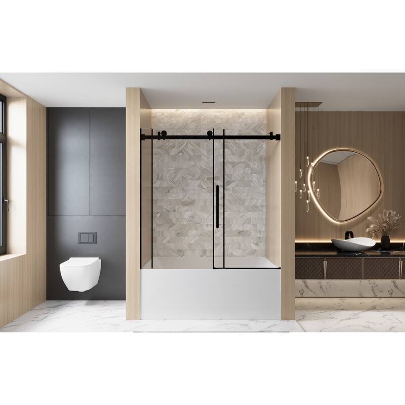 GDFStudio - Everett Frameless Single-Sliding Shower Door