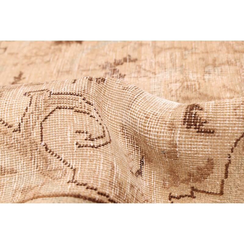 ECARPETGALLERY Hand-knotted Antalya Vintage Tan Wool Rug - 9'4 x 12'6