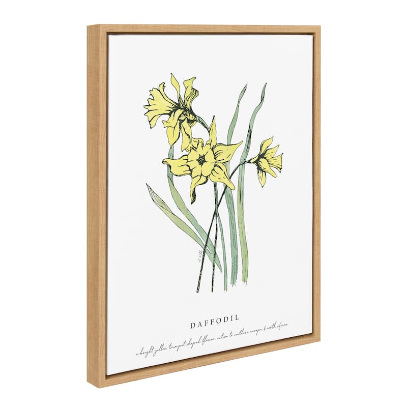 Kate and Laurel Sylvie Spring Daffodil Frame Canvas by Statement Goods