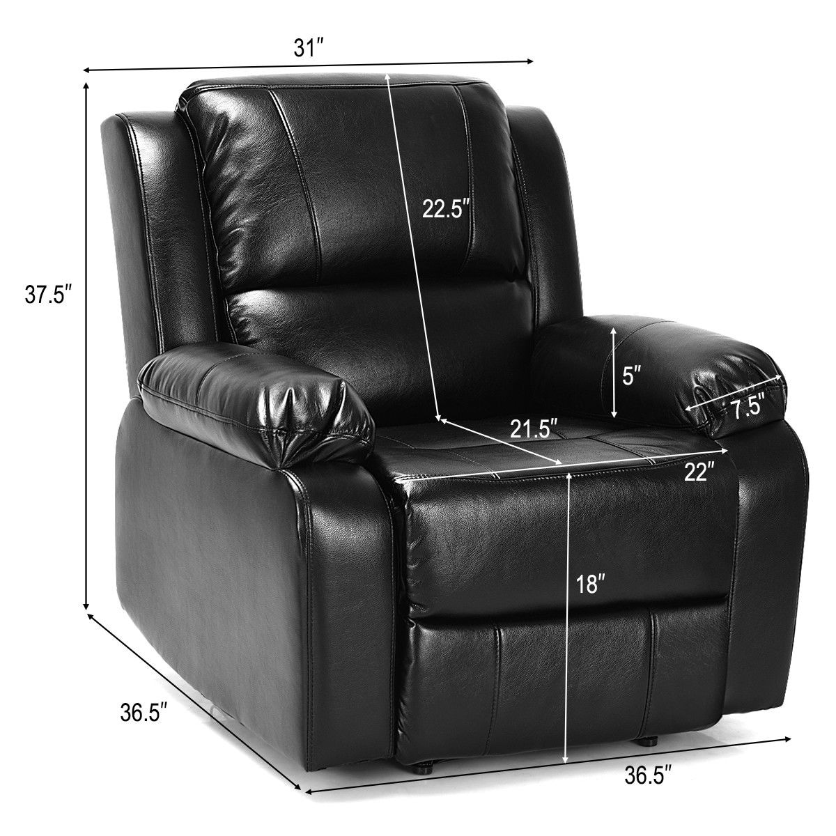 Shop Manual Recliner Chair Lounge Sofa Pu Leather Padded Home