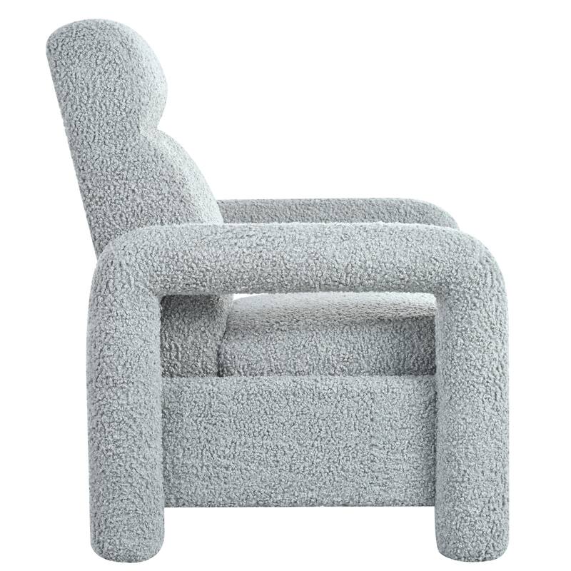 Push Back Recliner Armchair, 31.25" Teddy Upholstered Single Sofa Chair with 3-Position Adjustable Backrest for Living Room