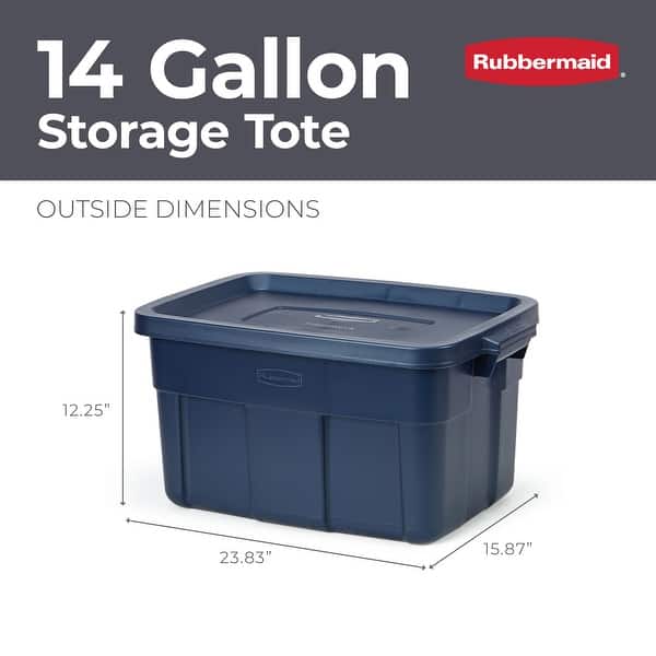 dimension image slide 10 of 12, Rubbermaid Roughneck Storage Totes