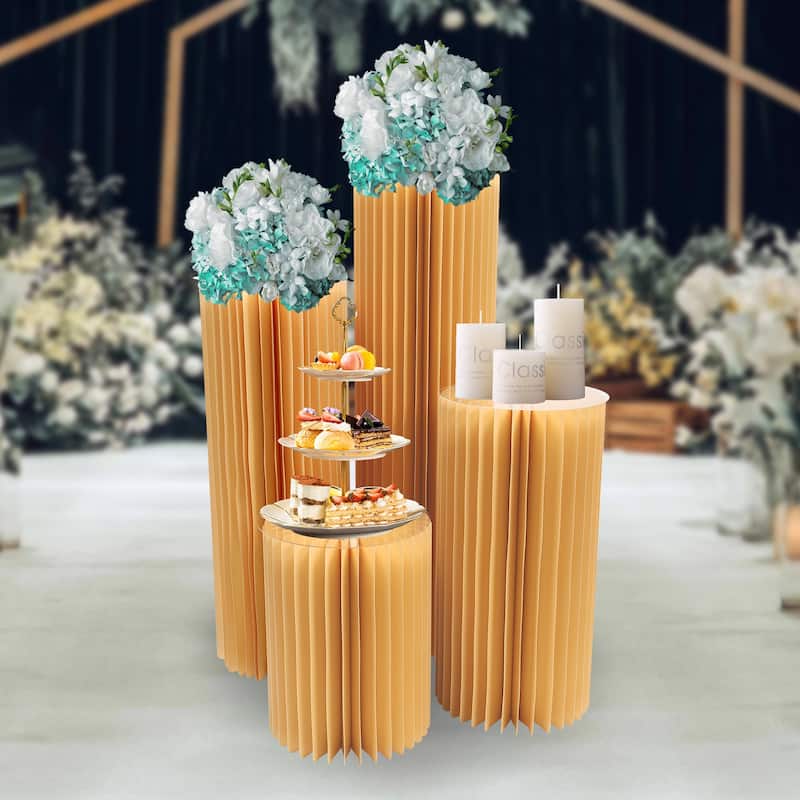 Foldable Paper Columns Display Pedestals Stands for Wedding On Sale
