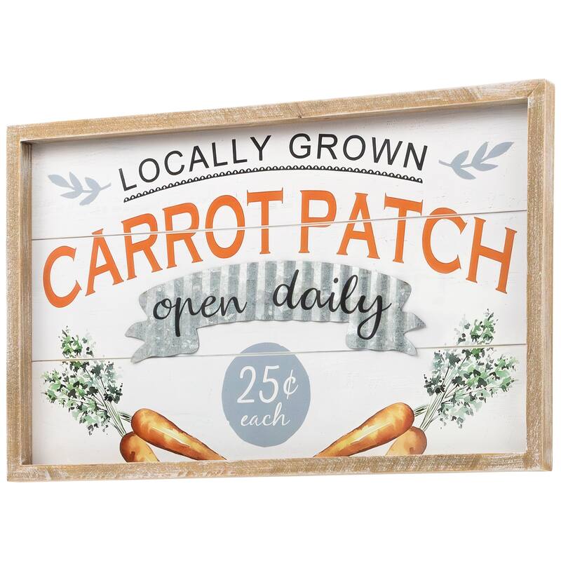 15.75" Carrot Patch Wooden Wall Sign