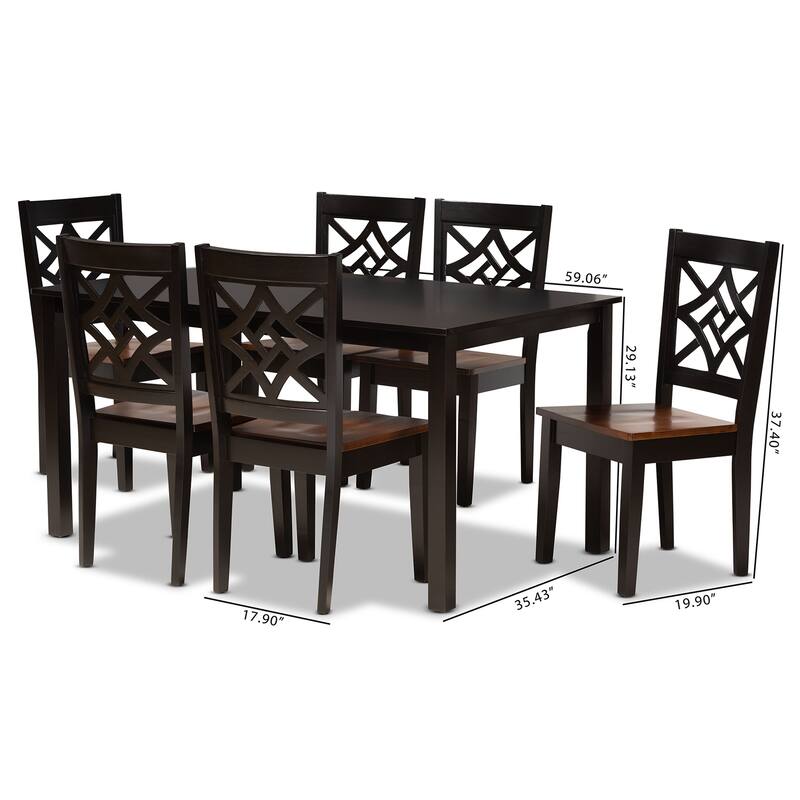 Nicolette Modern and Contemporary Transitional 7-PC Dining Set