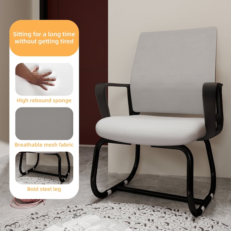 Roomfitters Minimalist Modern Office Chair - Metal Frame, Soft & Comfortable, Home & Office Use