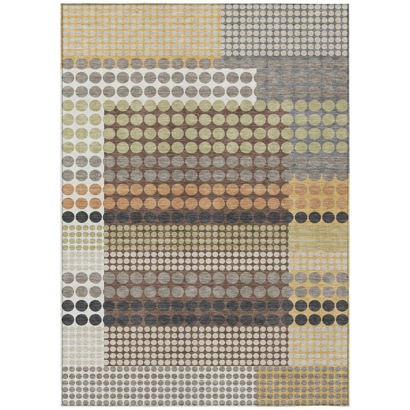 Machine Washable Indoor/ Outdoor Casual Dotty Chantille Rug
