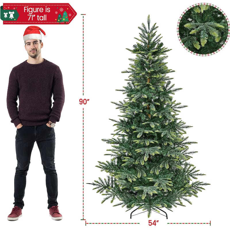 Yaheetech Pre-Lit Christmas Tree Artificial Christmas Tree with Warm White Incandescent Lights