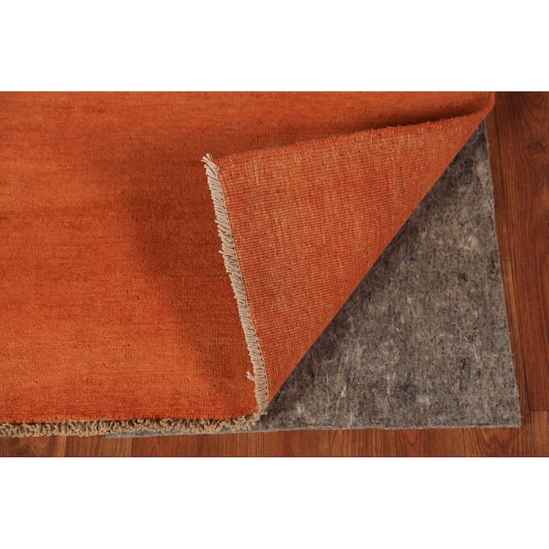 Solid Gabbeh Modern Rug Hand-Knotted Oriental Wool Carpet - 4'2" x 5'10"