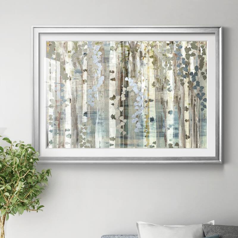 Birch Wood Meadow Premium Framed Print - Ready to Hang