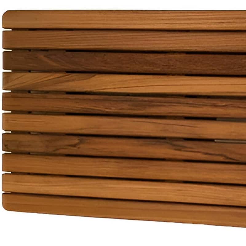 30" Brown Wall Mount Teak Rectangular Shower Bench