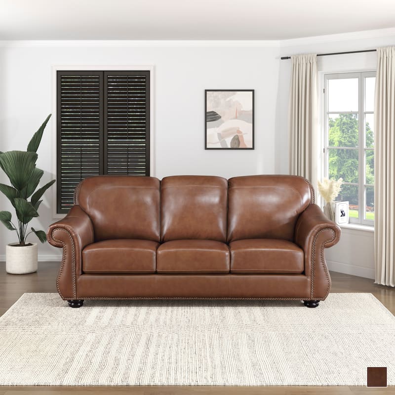 Fowler Leather Match Living Room Sofa