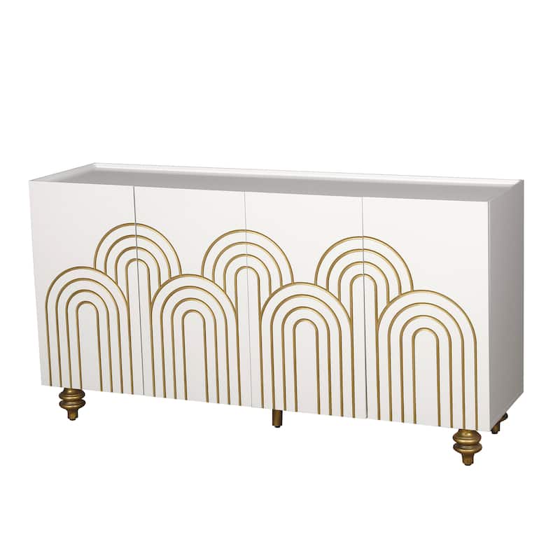 Modern Fluted Sideboard Buffet with Storage