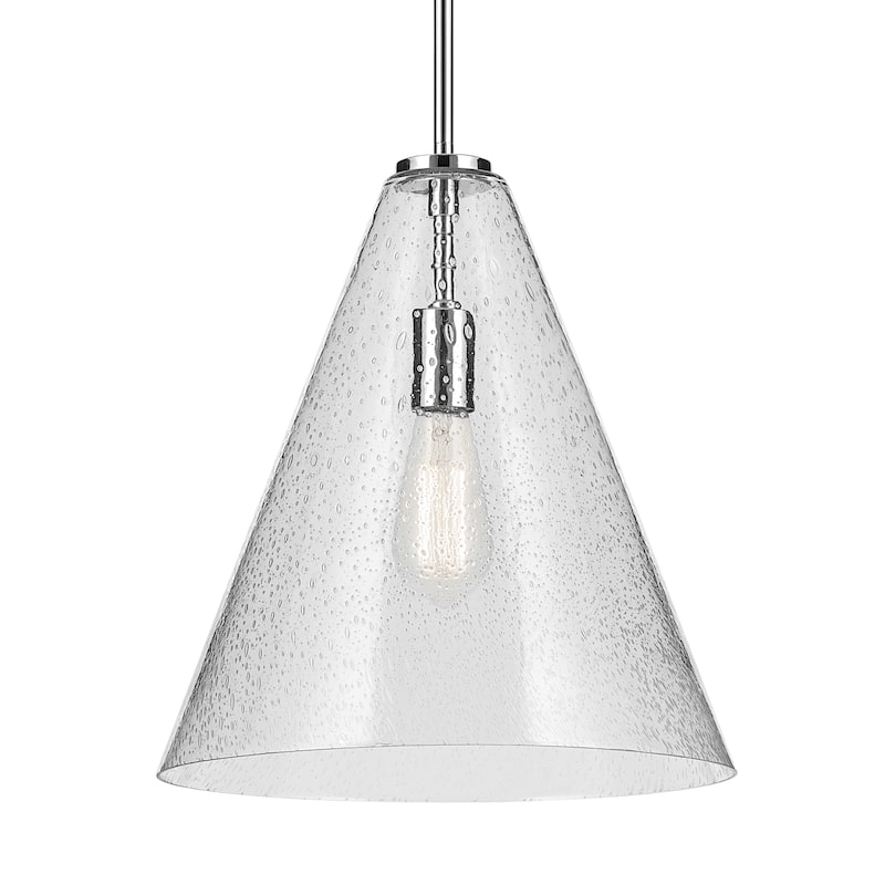 Kichler Lighting Everly 1-Light Cone Pendant Light with Seeded Glass