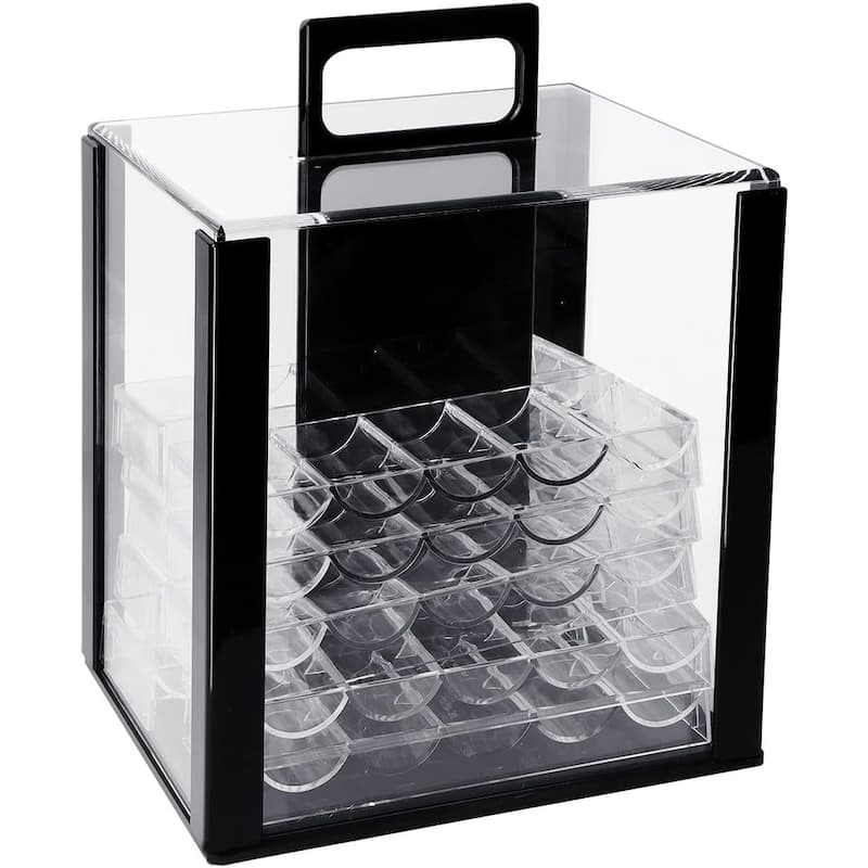 GSE™ 1,000pcs Poker Chip Cases, 1000ct Acrylic Poker Chips Carrier with 10 Poker Chip Trays - Clear