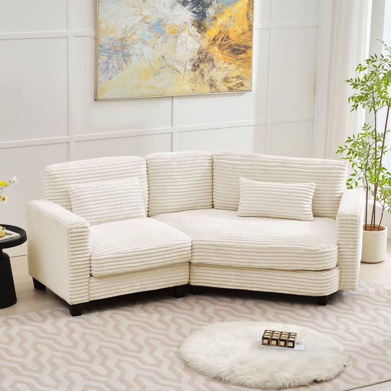 Multi-seat(3/4/5 seats) Corduroy Sectional Sofa, Modular Couch for Living Room & Business
