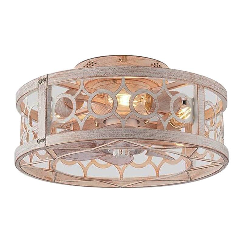 LED lights on ceiling fan white and gold low profile ceiling metal bedroom fans ceiling - N/A