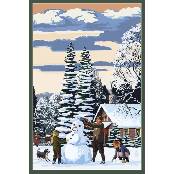 Shop Snowman Scene Lantern Press Poster Art Print Multiple Sizes Available 9 X 12 Art Print Overstock 27939412