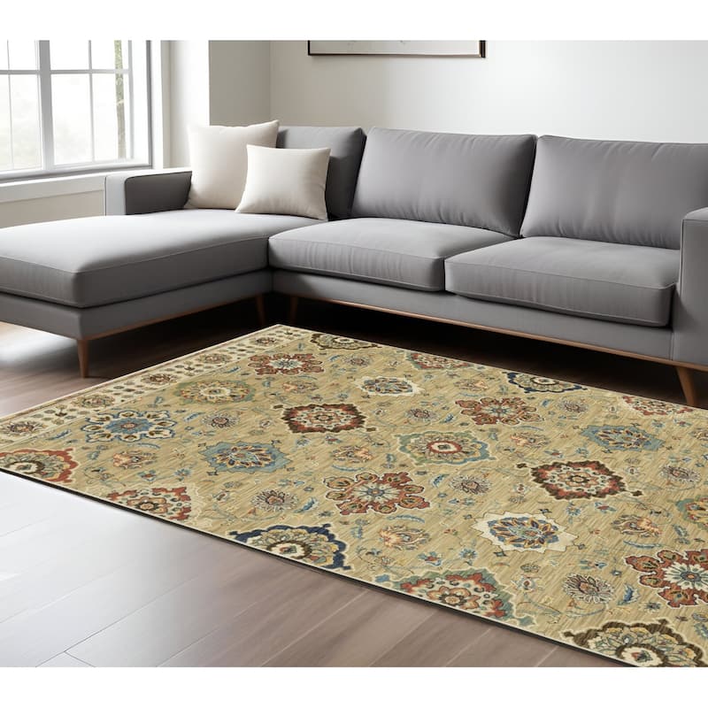 HomeRootsFloral Traditional Runner Area Rug - 155.12' X '118.11' X '0.32