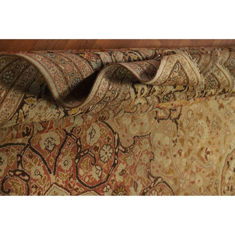 Vegetable Dye Tabriz Haj Jalili Persian Rug Hand-Knotted Wool Carpet - 9'3"x 12'9"