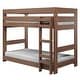preview thumbnail 1 of 0, Double Twin One-Piece Bunk Bed with Ladder Mahogany