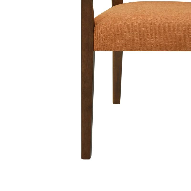 Christopher Knight Home - Harrison Mid-Century Upholstered Arm Dining Chair Set of 2 with Rattan Back
