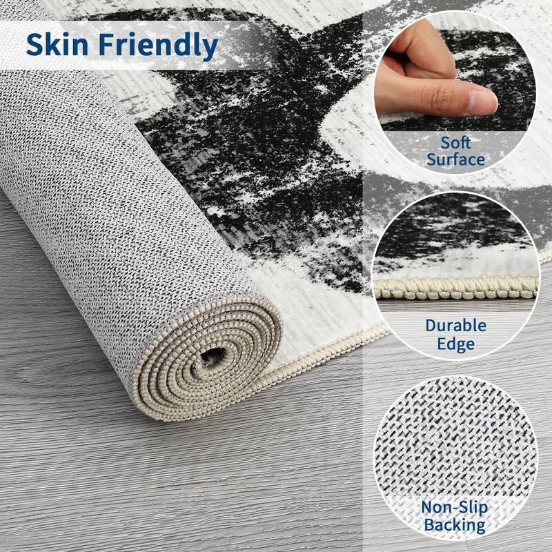 Modern Washable Area Rug Animal Snake Pattern Rug Home Decor Snake Carpet, Low Pile Non Slip Rug