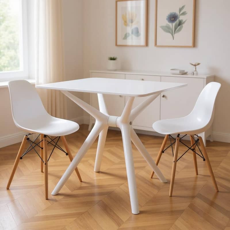 HomeRoots 28" White Heavy Duty Plastic Trestle Base Dining Table - 28.00 in. x 27.00 in. x 28.00 in. - White - 28.00 in. x 27.00 in. x 28.00 in.