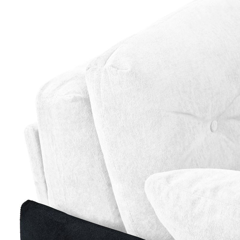 3-in-1 Convertible Sleeper Couch, chenille Loveseat Sofa