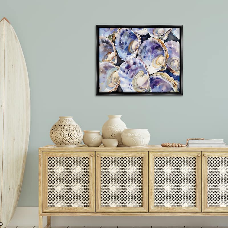 Stupell Maritime Clams & Oysters Framed Floater Canvas Wall Art Design By Heidi Kuntz