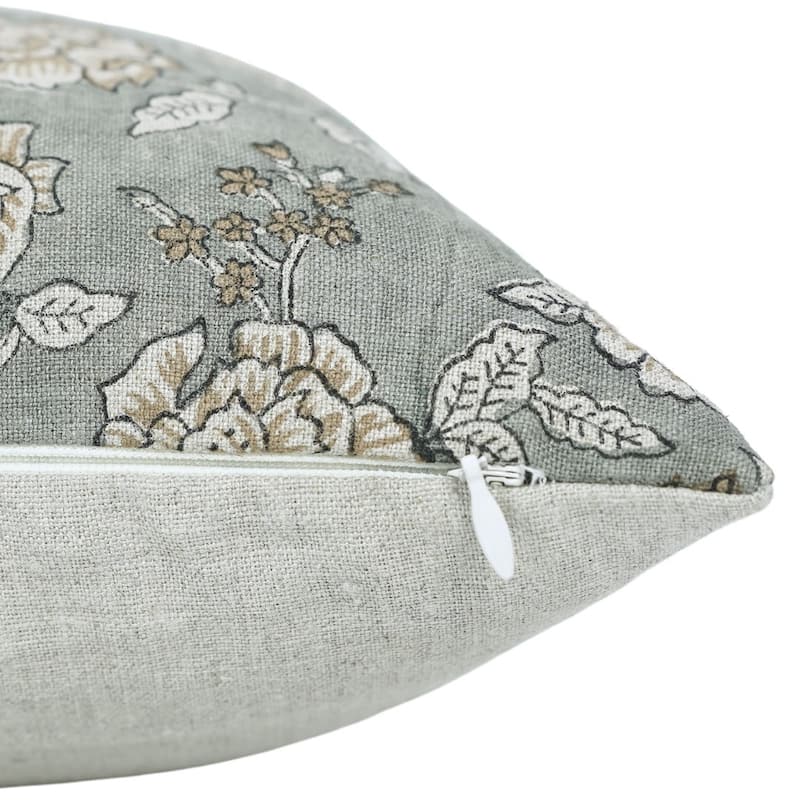Linen Farmhouse Block print pillow Cover Rameshwaram