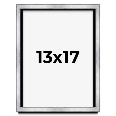 13x17 Shadow Box Frame Silver | 1.375 Inches Deep Real Wood