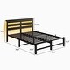 preview thumbnail 17 of 83, LED Platform Bed with Headboard&USB Charging Station