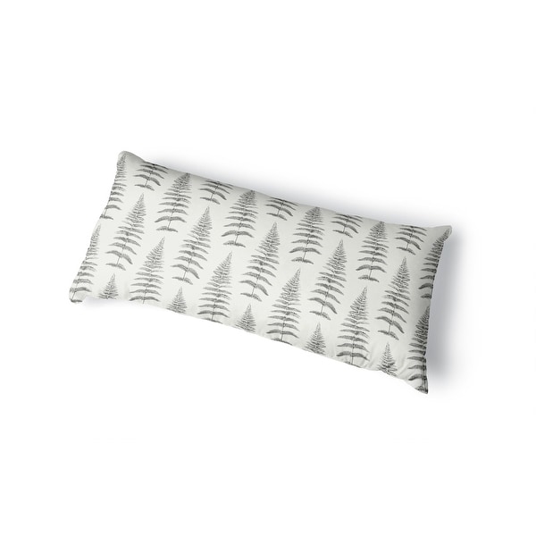 FERN LEAF GREY Body Pillow By Becky Bailey Grey Ivory Bed